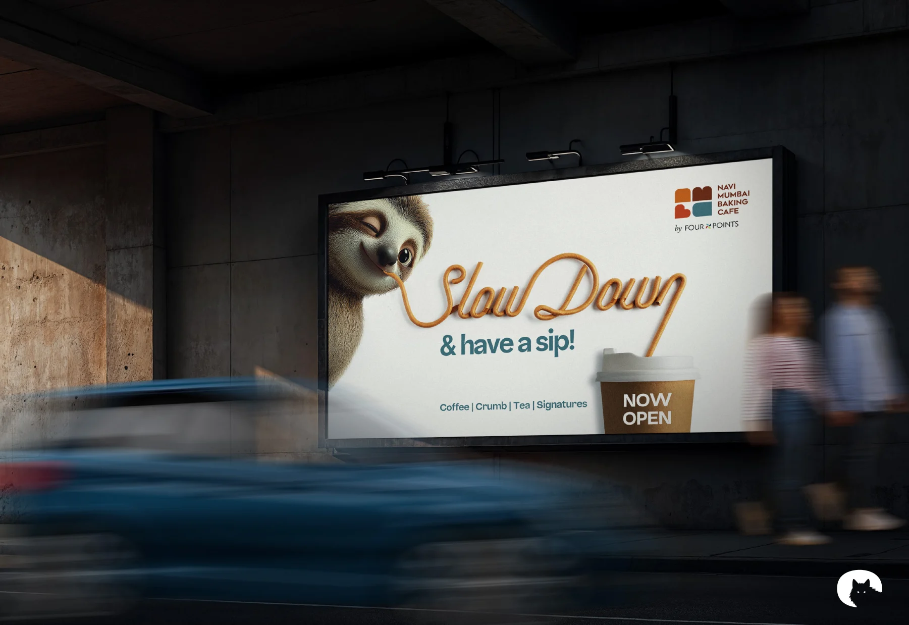 Navi Mumbai Baking Café: Slow Down campaign billboard