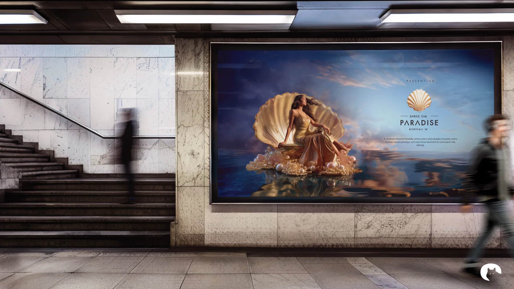 Shree Om Paradise: Sea-inspired campaign in a transit display