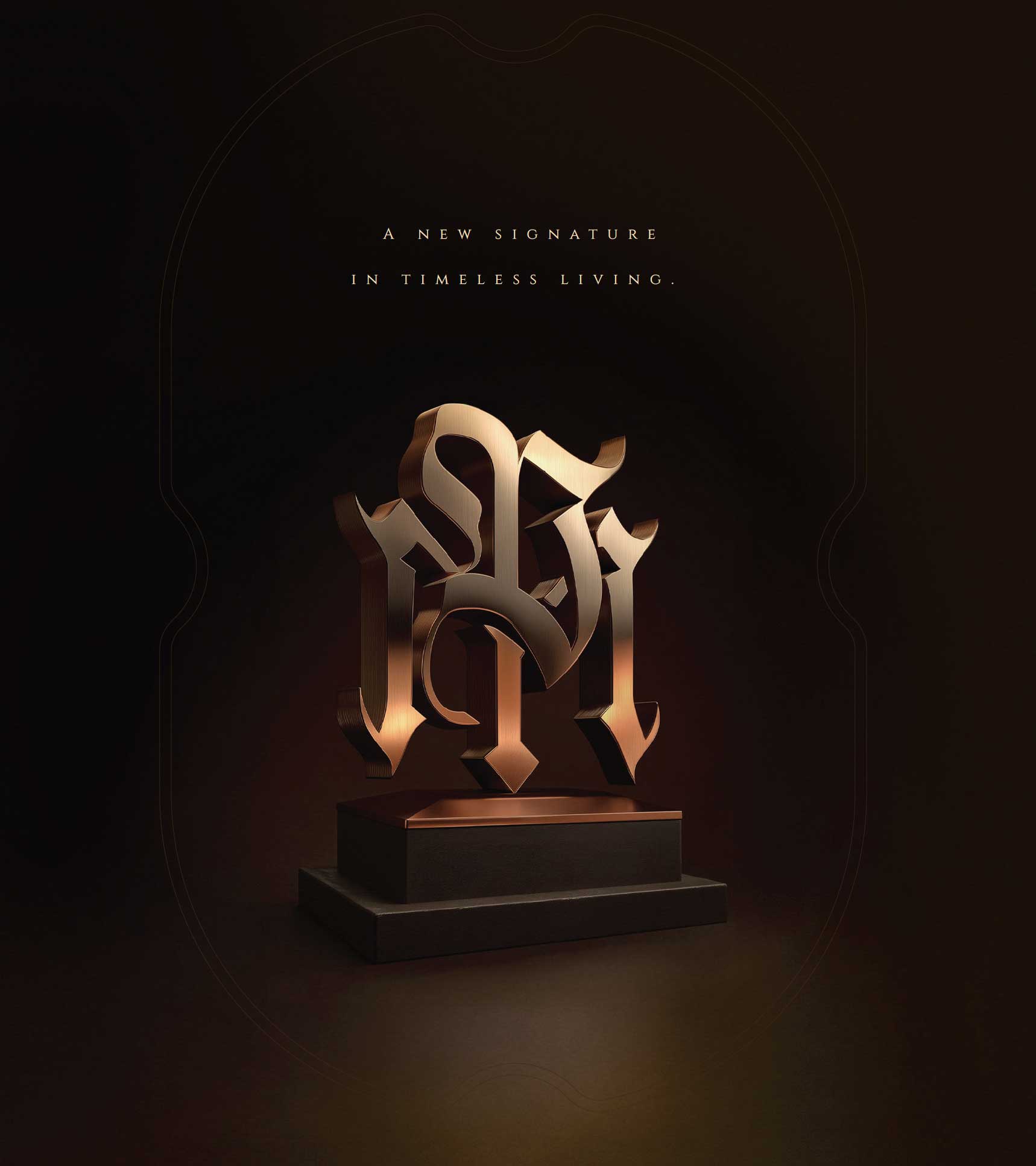Paradigm Marquis monogram logo sculpture